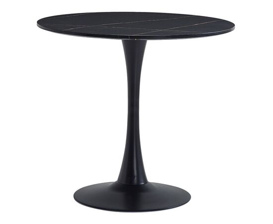 Τραπέζι Balou II pakoworld MDF σε μαύρο μαρμάρου απόχρωση Φ80x75εκ - ΤΡΑΠΕΖΙΑ ΚΟΥΖΙΝΑΣ στο Milonadakis.gr