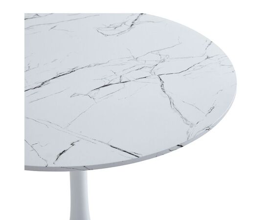 Τραπέζι Balou II pakoworld MDF σε λευκό μαρμάρου απόχρωση Φ80x75εκ - ΤΡΑΠΕΖΙΑ ΚΟΥΖΙΝΑΣ στο Milonadakis.gr