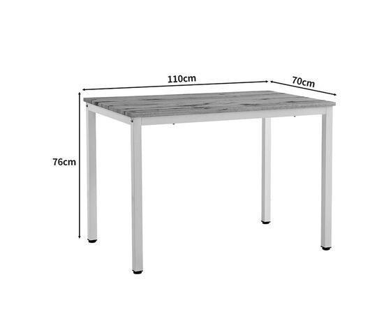 Τραπέζι Witte pakoworld MDF/Metal σε sonoma απόχρωση με μαύρο πόδι 110x70x76εκ - ΤΡΑΠΕΖΙΑ ΚΟΥΖΙΝΑΣ στο Milonadakis.gr