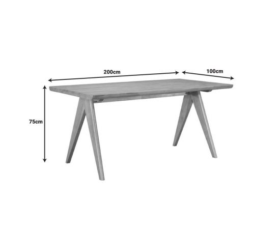 Τραπέζι Winslow pakoworld ξύλο rubberwood σε ανοιχτό καρυδί χρώμα 200x100x75εκ - ΤΡΑΠΕΖΙΑ ΚΟΥΖΙΝΑΣ στο Milonadakis.gr