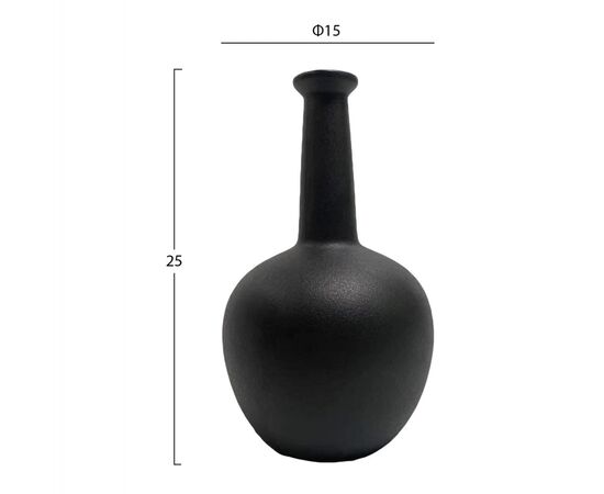 ΕΠΙΤΡΑΠΕΖΙΟ ΚΕΡΑΜΙΚΟ ΔΙΑΚΟΣΜΗΤΙΚΟ GLAΖΕ HM4593.02 ΜΑΥΡΟ ΜΑΤ Φ15x25Υεκ - ΑΝΤΙΚΕΙΜΕΝΑ στο Milonadakis.gr