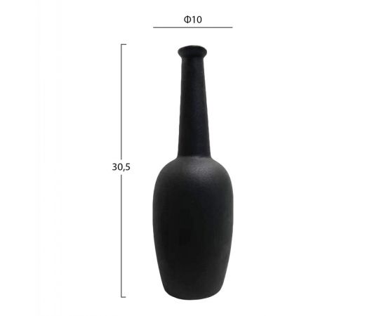 ΕΠΙΤΡΑΠΕΖΙΟ ΚΕΡΑΜΙΚΟ ΔΙΑΚΟΣΜΗΤΙΚΟ GLAΖΕ HM4592.02 ΜΑΥΡΟ ΜΑΤ Φ10x30,5Υεκ - ΑΝΤΙΚΕΙΜΕΝΑ στο Milonadakis.gr