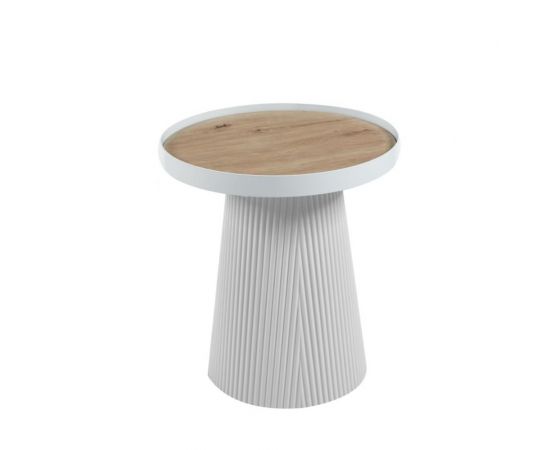 ΤΡΑΠΕΖΑΚΙ ΒΟΗΘΗΤΙΚΟ DENTON HM18023.02 MDF TOP ΦΥΣΙΚΟ ΞΥΛΟΥ-ΒΑΣΗ ΛΕΥΚΗ Φ45x51,5Υεκ. - ΤΡΑΠΕΖΑΚΙΑ ΣΑΛΟΝΙΟΥ στο Milonadakis.gr