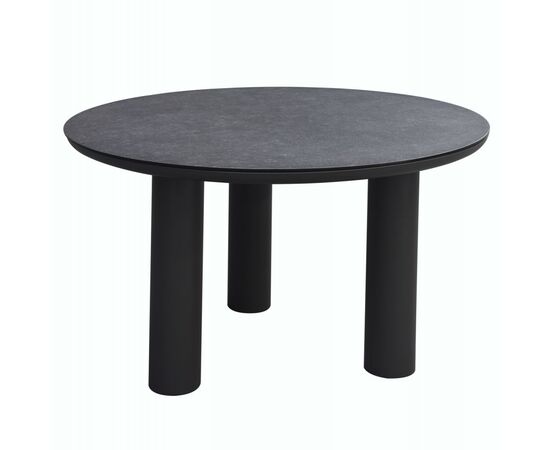 ΤΡΑΠΕΖΙ ΑΛΟΥΜΙΝΙΟΥ DOSUN HM6201.01 ΓΚΡΙ ΣΚΕΛΕΤΟΣ-3D PRINT ΓΥΑΛΙ-ΚΕΡΑΜΙΚΟ LOOK Φ120εκ - ΤΡΑΠΕΖΙΑ ΕΞ. ΧΩΡΟΥ στο Milonadakis.gr