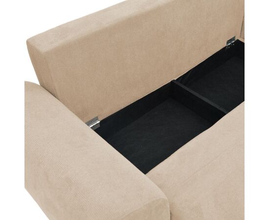 Kαναπές κρεβάτι τριθέσιος αναστρέψιμος Settee pakoworld ύφασμα με αποθηκευτικό χώρο σε μπεζ απόχρωση 286x204x93εκ - ΚΑΝΑΠΕΔΕΣ-ΣΑΛΟΝΙΑ στο Milonadakis.gr
