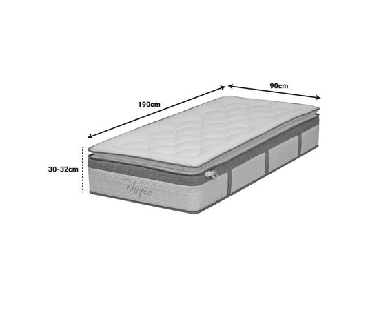 Στρώμα Utopia pakoworld pocket spring με ανώστρωμα 30-32cm 90x190εκ - ΣΤΡΩΜΑΤΑ ΥΠΝΟΥ & ΣΟΜΙΕΔΕΣ στο Milonadakis.gr