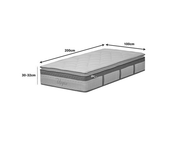Στρώμα Utopia pakoworld pocket spring με ανώστρωμα 30-32cm 100x200εκ - ΣΤΡΩΜΑΤΑ ΥΠΝΟΥ & ΣΟΜΙΕΔΕΣ στο Milonadakis.gr