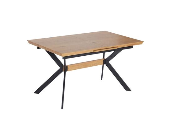 Τραπέζι Jessamy pakoworld επεκτεινόμενο MDF 43mm σε φυσική απόχρωση και πόδι μεταλλικό μαύρο 160/200x90x76εκ - ΤΡΑΠΕΖΙΑ ΚΟΥΖΙΝΑΣ στο Milonadakis.gr