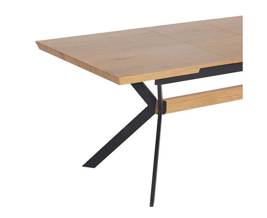 Τραπέζι Jessamy pakoworld επεκτεινόμενο MDF 43mm σε φυσική απόχρωση και πόδι μεταλλικό μαύρο 160/200x90x76εκ - ΤΡΑΠΕΖΙΑ ΚΟΥΖΙΝΑΣ στο Milonadakis.gr