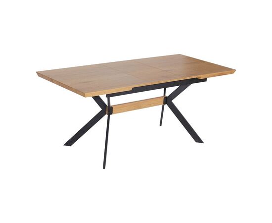 Τραπέζι Jessamy pakoworld επεκτεινόμενο MDF 43mm σε φυσική απόχρωση και πόδι μεταλλικό μαύρο 160/200x90x76εκ - ΤΡΑΠΕΖΙΑ ΚΟΥΖΙΝΑΣ στο Milonadakis.gr