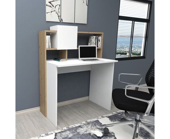 Γραφείο εργασίας Koogi pakoworld σε oak-λευκή απόχρωση 94x60x118εκ - ΓΡΑΦΕΙΑ στο Milonadakis.gr