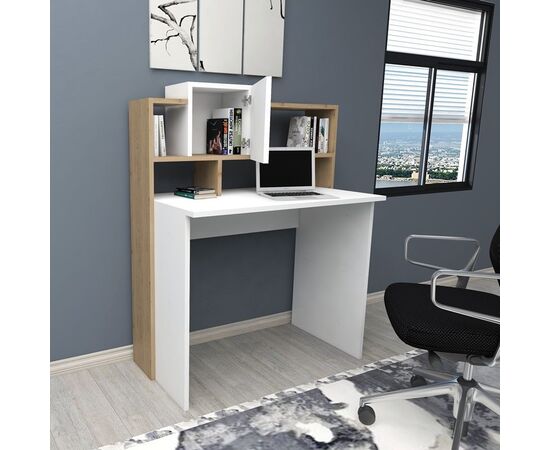 Γραφείο εργασίας Koogi pakoworld σε oak-λευκή απόχρωση 94x60x118εκ - ΓΡΑΦΕΙΑ στο Milonadakis.gr