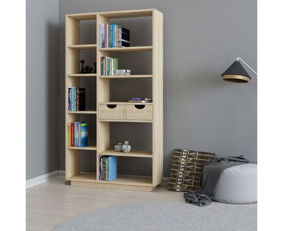 Βιβλιοθήκη με συρτάρια Dakin pakoworld σε oak απόχρωση 80x25x190εκ - ΒΙΒΛΙΟΘΗΚΕΣ στο Milonadakis.gr