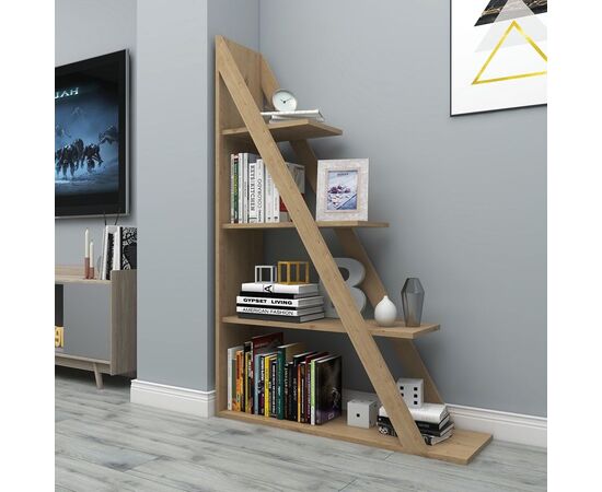Βιβλιοθήκη Quina pakoworld σε oak απόχρωση 100x30x150εκ - ΒΙΒΛΙΟΘΗΚΕΣ στο Milonadakis.gr