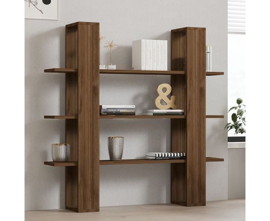 Βιβλιοθήκη Yotek pakoworld σε καρυδί απόχρωση 120x23x120εκ - ΒΙΒΛΙΟΘΗΚΕΣ στο Milonadakis.gr