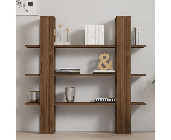 Βιβλιοθήκη Yotek pakoworld σε καρυδί απόχρωση 120x23x120εκ - ΒΙΒΛΙΟΘΗΚΕΣ στο Milonadakis.gr