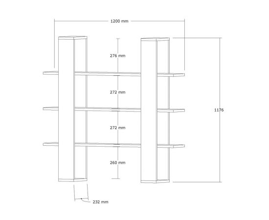 Βιβλιοθήκη Yotek pakoworld σε καρυδί απόχρωση 120x23x120εκ - ΒΙΒΛΙΟΘΗΚΕΣ στο Milonadakis.gr