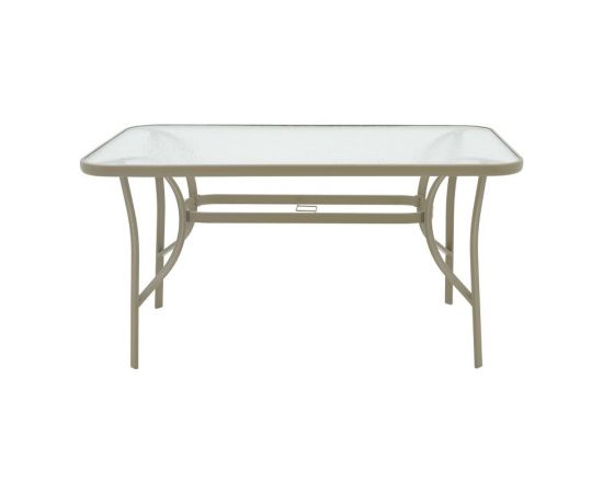 Τραπέζι Ensure pakoworld μέταλλο σαμπανιζέ-γυαλί 140x80x70εκ - ΤΡΑΠΕΖΙΑ ΕΞ. ΧΩΡΟΥ στο Milonadakis.gr
