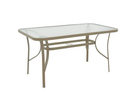 Τραπέζι Ensure pakoworld μέταλλο σαμπανιζέ-γυαλί 140x80x70εκ - ΤΡΑΠΕΖΙΑ ΕΞ. ΧΩΡΟΥ στο Milonadakis.gr