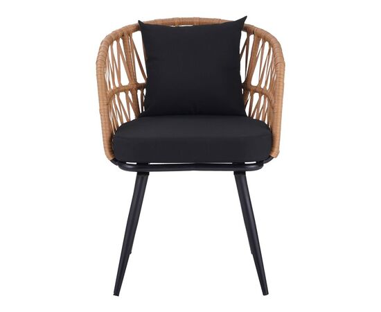 Πολυθρόνα Naoki pakoworld pe rattan -metal σε φυσική απόχρωση με μαύρα πόδια/μαξιλάρι 62x60x80εκ - ΚΑΡΕΚΛΕΣ - ΠΟΛΥΘΡΟΝΕΣ στο Milonadakis.gr