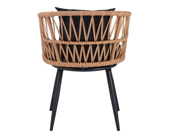 Πολυθρόνα Naoki pakoworld pe rattan -metal σε φυσική απόχρωση με μαύρα πόδια/μαξιλάρι 62x60x80εκ - ΚΑΡΕΚΛΕΣ - ΠΟΛΥΘΡΟΝΕΣ στο Milonadakis.gr
