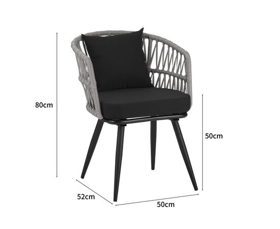Πολυθρόνα Naoki pakoworld pe rattan -metal σε φυσική απόχρωση με μαύρα πόδια/μαξιλάρι 62x60x80εκ - ΚΑΡΕΚΛΕΣ - ΠΟΛΥΘΡΟΝΕΣ στο Milonadakis.gr