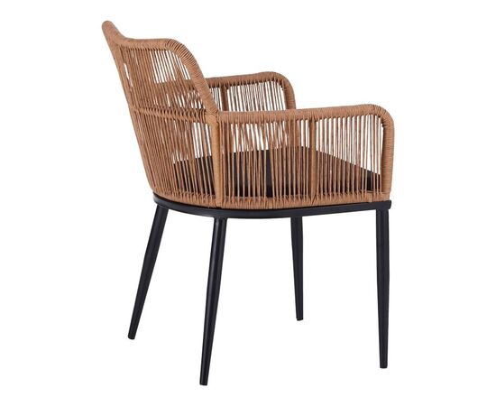 Πολυθρόνα Naoki pakoworld pe rattan -metal σε φυσική απόχρωση με μαύρα πόδια/μαξιλάρι 59x62.5x78εκ - ΚΑΡΕΚΛΕΣ - ΠΟΛΥΘΡΟΝΕΣ στο Milonadakis.gr