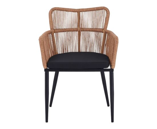 Πολυθρόνα Naoki pakoworld pe rattan -metal σε φυσική απόχρωση με μαύρα πόδια/μαξιλάρι 59x62.5x78εκ - ΚΑΡΕΚΛΕΣ - ΠΟΛΥΘΡΟΝΕΣ στο Milonadakis.gr