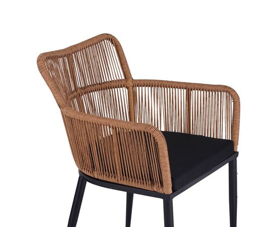 Πολυθρόνα Naoki pakoworld pe rattan -metal σε φυσική απόχρωση με μαύρα πόδια/μαξιλάρι 59x62.5x78εκ - ΚΑΡΕΚΛΕΣ - ΠΟΛΥΘΡΟΝΕΣ στο Milonadakis.gr