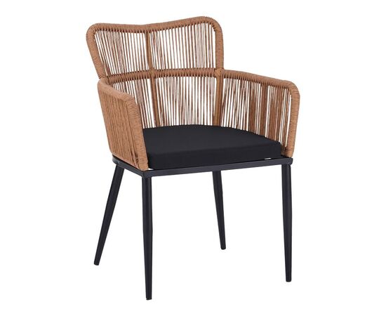 Πολυθρόνα Naoki pakoworld pe rattan -metal σε φυσική απόχρωση με μαύρα πόδια/μαξιλάρι 59x62.5x78εκ - ΚΑΡΕΚΛΕΣ - ΠΟΛΥΘΡΟΝΕΣ στο Milonadakis.gr