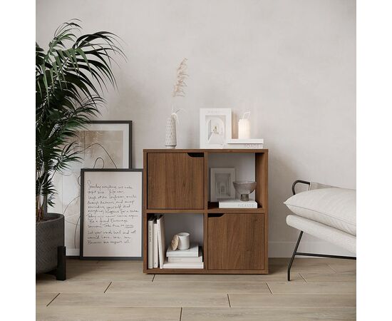Βιβλιοθήκη Bookel pakoworld σε καρυδί απόχρωση 59.6x27.5x60.4εκ - ΒΙΒΛΙΟΘΗΚΕΣ στο Milonadakis.gr