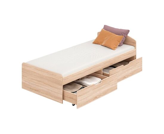 Κρεβάτι Regan pakoworld με συρτάρια σε oak απόχρωση 90x200εκ - ΚΡΕΒΑΤΙΑ στο Milonadakis.gr