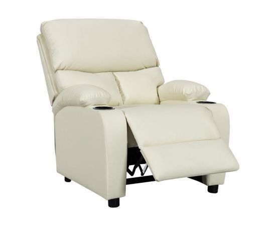 Πολυθρόνα relax με ποτηροθήκη Gartia pakoworld pu σε κρεμ απόχρωση 79x94x102εκ - ΚΑΡΕΚΛΕΣ - ΠΟΛΥΘΡΟΝΕΣ ΕΣ. στο Milonadakis.gr