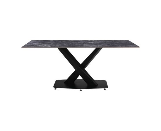 Τραπέζι Tafel pakoword Sintered stone μαύρο με μεταλλικά πόδια σε μαύρη απόχρωση 180x90x76εκ - ΤΡΑΠΕΖΙΑ ΚΟΥΖΙΝΑΣ στο Milonadakis.gr