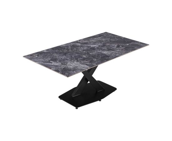 Τραπέζι Tafel pakoword Sintered stone μαύρο με μεταλλικά πόδια σε μαύρη απόχρωση 180x90x76εκ - ΤΡΑΠΕΖΙΑ ΚΟΥΖΙΝΑΣ στο Milonadakis.gr