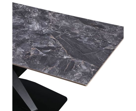 Τραπέζι Tafel pakoword Sintered stone μαύρο με μεταλλικά πόδια σε μαύρη απόχρωση 180x90x76εκ - ΤΡΑΠΕΖΙΑ ΚΟΥΖΙΝΑΣ στο Milonadakis.gr