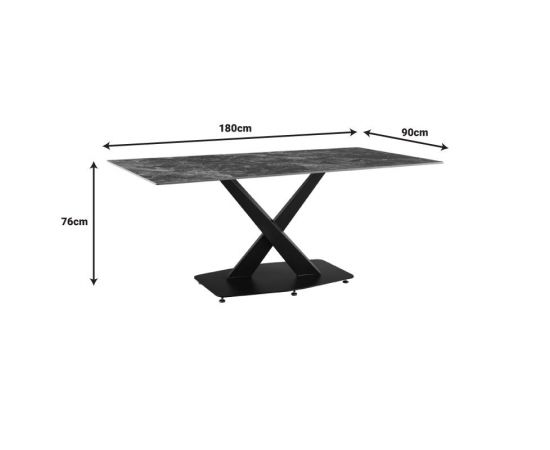 Τραπέζι Tafel pakoword Sintered stone μαύρο με μεταλλικά πόδια σε μαύρη απόχρωση 180x90x76εκ - ΤΡΑΠΕΖΙΑ ΚΟΥΖΙΝΑΣ στο Milonadakis.gr