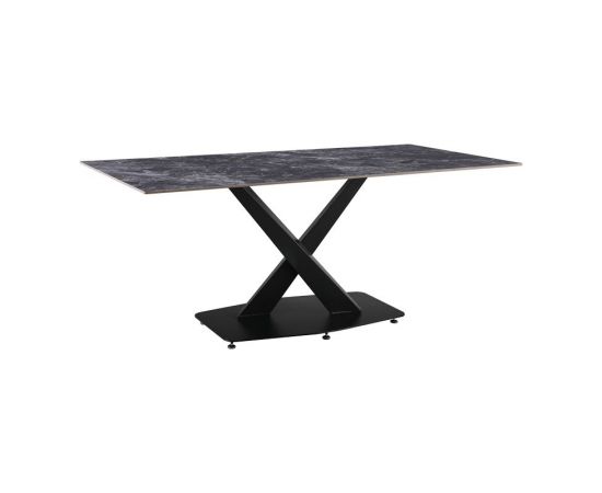 Τραπέζι Tafel pakoword Sintered stone μαύρο με μεταλλικά πόδια σε μαύρη απόχρωση 180x90x76εκ - ΤΡΑΠΕΖΙΑ ΚΟΥΖΙΝΑΣ στο Milonadakis.gr