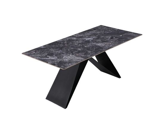 Τραπέζι Meja pakoword Sintered stone μαύρο με μεταλλικά πόδια σε μαύρη απόχρωση 180x90x76εκ - ΤΡΑΠΕΖΙΑ ΚΟΥΖΙΝΑΣ στο Milonadakis.gr