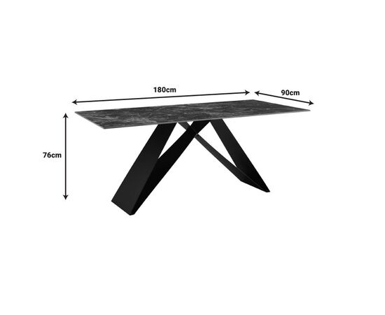 Τραπέζι Meja pakoword Sintered stone μαύρο με μεταλλικά πόδια σε μαύρη απόχρωση 180x90x76εκ - ΤΡΑΠΕΖΙΑ ΚΟΥΖΙΝΑΣ στο Milonadakis.gr