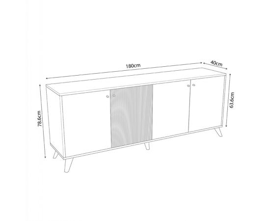 ΜΠΟΥΦΕΣ ΜΕΛΑΜΙΝΗΣ KRUDEN HM9446.11 ΜΑΥΡΟ-ΦΥΣΙΚΟ 180x40x78.6Υεκ. - ΜΠΟΥΦΕΔΕΣ-ΚΟΝΣΟΛΕΣ στο Milonadakis.gr