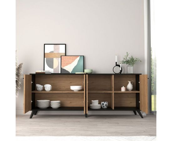 ΜΠΟΥΦΕΣ ΜΕΛΑΜΙΝΗΣ KRUDEN HM9446.11 ΜΑΥΡΟ-ΦΥΣΙΚΟ 180x40x78.6Υεκ. - ΜΠΟΥΦΕΔΕΣ-ΚΟΝΣΟΛΕΣ στο Milonadakis.gr