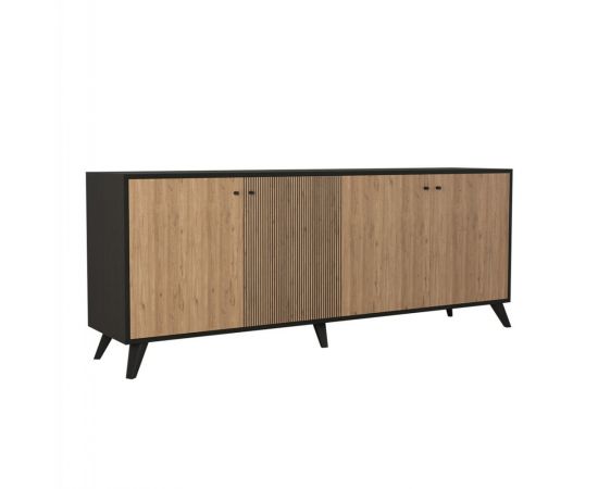 ΜΠΟΥΦΕΣ ΜΕΛΑΜΙΝΗΣ KRUDEN HM9446.11 ΜΑΥΡΟ-ΦΥΣΙΚΟ 180x40x78.6Υεκ. - ΜΠΟΥΦΕΔΕΣ-ΚΟΝΣΟΛΕΣ στο Milonadakis.gr