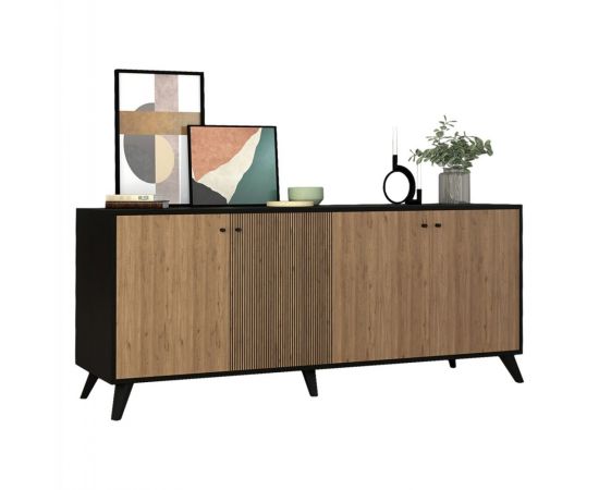 ΜΠΟΥΦΕΣ ΜΕΛΑΜΙΝΗΣ KRUDEN HM9446.11 ΜΑΥΡΟ-ΦΥΣΙΚΟ 180x40x78.6Υεκ. - ΜΠΟΥΦΕΔΕΣ-ΚΟΝΣΟΛΕΣ στο Milonadakis.gr