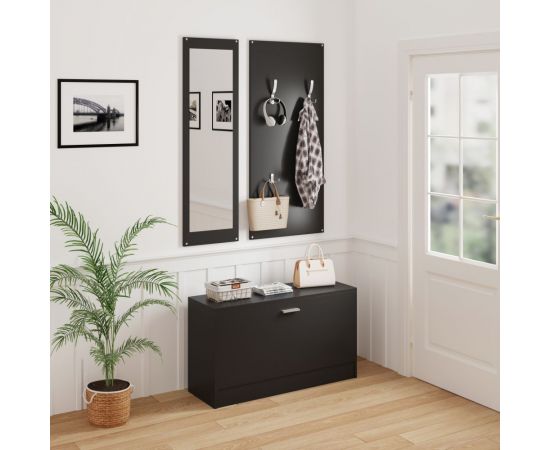 ΣΕΤ ΕΙΣΟΔΟΥ ΜΕ ΚΑΘΡΕΠΤΗ VERN HM2476.02 ΜΕΛΑΜΙΝΗ ΣΕ WENGE 80x27x175Υεκ - ΕΠΙΠΛΑ ΕΙΣΟΔΟΥ στο Milonadakis.gr