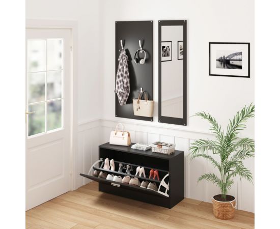 ΣΕΤ ΕΙΣΟΔΟΥ ΜΕ ΚΑΘΡΕΠΤΗ VERN HM2476.02 ΜΕΛΑΜΙΝΗ ΣΕ WENGE 80x27x175Υεκ - ΕΠΙΠΛΑ ΕΙΣΟΔΟΥ στο Milonadakis.gr