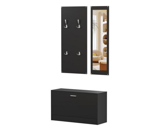 ΣΕΤ ΕΙΣΟΔΟΥ ΜΕ ΚΑΘΡΕΠΤΗ VERN HM2476.02 ΜΕΛΑΜΙΝΗ ΣΕ WENGE 80x27x175Υεκ - ΕΠΙΠΛΑ ΕΙΣΟΔΟΥ στο Milonadakis.gr