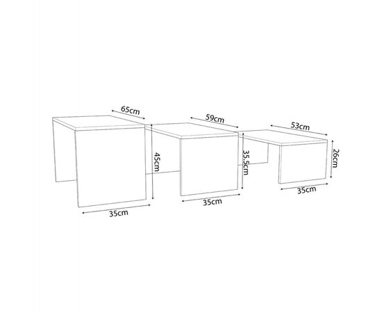 ΤΡΑΠΕΖΙ ΣΑΛΟΝΙΟΥ ΣΕΤ 3ΤΜΧ BENTIL HM9444.11 ΜΕΛΑΜΙΝΗ SONAMA-ΛΕΥΚΟ 65x35x45Υεκ - ΤΡΑΠΕΖΙΑ ΚΟΥΖΙΝΑΣ στο Milonadakis.gr