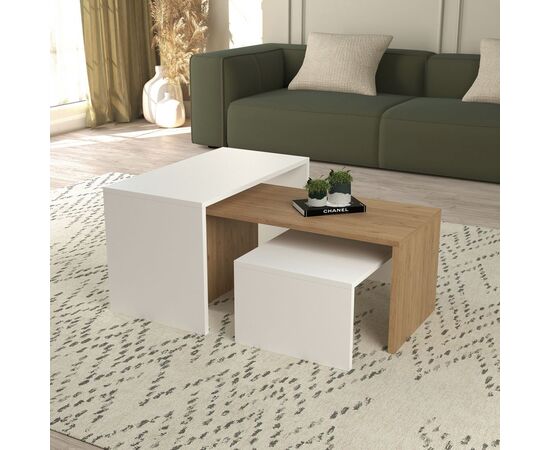 ΤΡΑΠΕΖΙ ΣΑΛΟΝΙΟΥ ΣΕΤ 3ΤΜΧ BENTIL HM9444.11 ΜΕΛΑΜΙΝΗ SONAMA-ΛΕΥΚΟ 65x35x45Υεκ - ΤΡΑΠΕΖΙΑ ΚΟΥΖΙΝΑΣ στο Milonadakis.gr