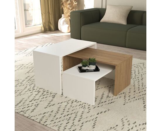 ΤΡΑΠΕΖΙ ΣΑΛΟΝΙΟΥ ΣΕΤ 3ΤΜΧ BENTIL HM9444.11 ΜΕΛΑΜΙΝΗ SONAMA-ΛΕΥΚΟ 65x35x45Υεκ - ΤΡΑΠΕΖΙΑ ΚΟΥΖΙΝΑΣ στο Milonadakis.gr